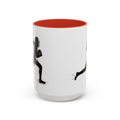 Football Player Themed Accent Coffee Mug, Sports Fan Gift, Unique Mug for Athletes, Coffee Lover, Game Day Essential