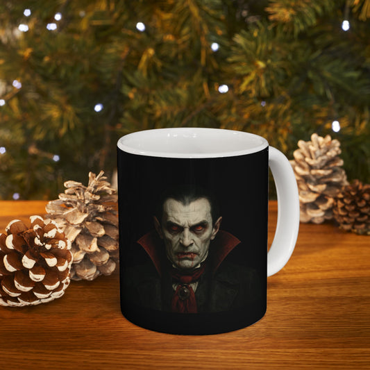 Gothic Dracula Vampire Ceramic Mug, Perfect for Halloween, Spooky Gifts, Coffee Lovers, Home Decor, 11oz & 15oz Sizes - product image