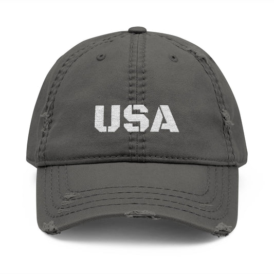Distressed USA Dad Hat, Vintage Cap for Men and Women, Embroidered Hat, Casual Outdoor Wear, Perfect for Summer Days, Gift for Holidays