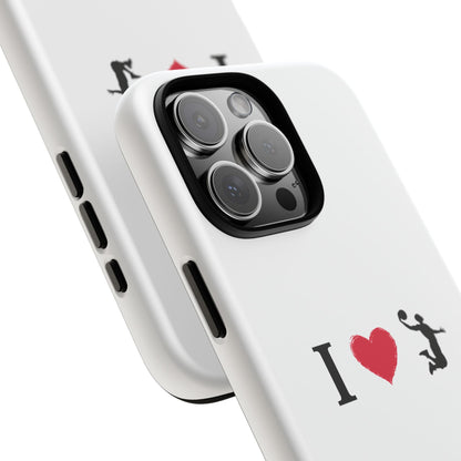 I Love Basketball Phone Case, Sporty Cell Cover, Basketball Gift for Players, Tough Cases, Love for Sports Accessories