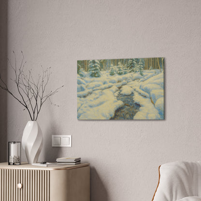 Winter Landscape Canvas Art, Nature Decor, Gallery Wall Art, Cozy Home Accent, Winter Wonderland Painting
