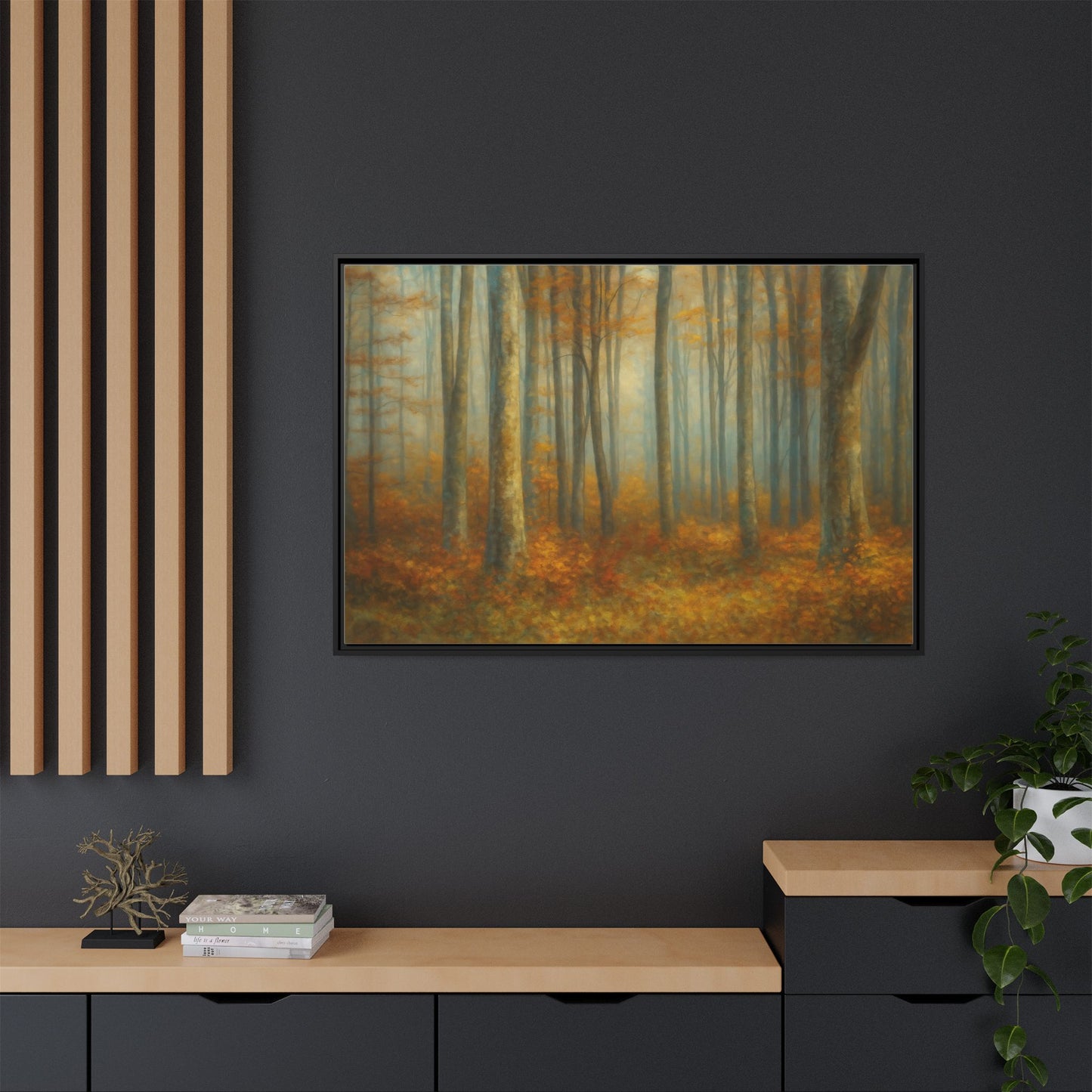 Autumn Forest Canvas Art, Framed Wall Decor, Rustic Home Decor, Nature Artwork, Gift for Nature Lovers