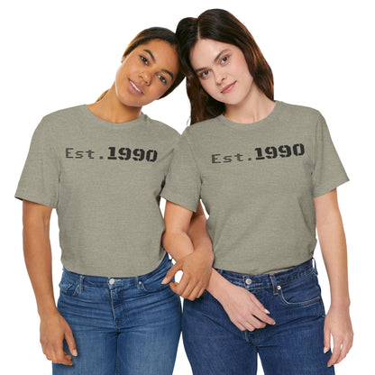 Unisex Est. 1990 Nostalgic Jersey Tee - Perfect Gift, Vintage Style, Retro Fashion, Birthday Celebration, Casual Wear