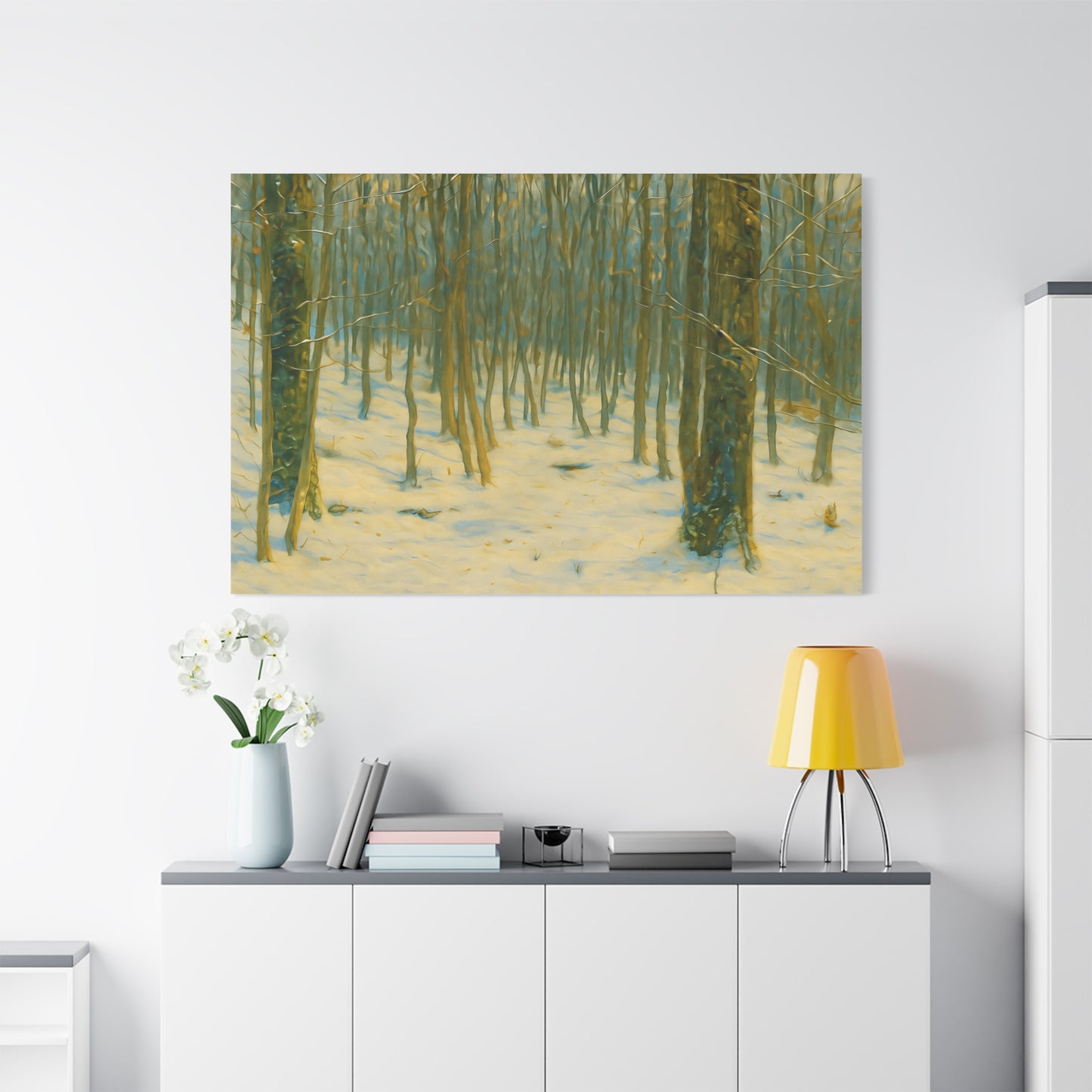 Winter Forest Matte Canvas Art Print, Nature Decor, Stretched Wall Art, Home Decor, Rustic Cabin Decoration, Gift for Nature Lovers