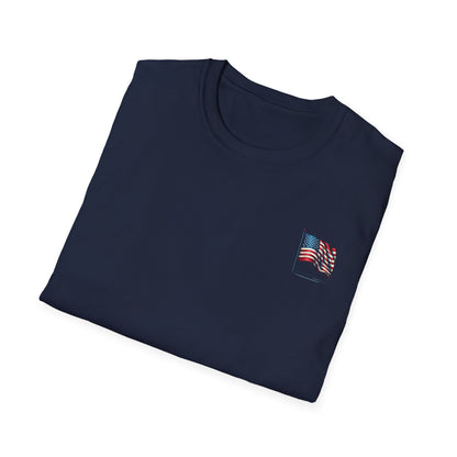 Patriotic Unisex Softstyle T-Shirt, American Flag Tee, USA Pride Shirt, Perfect for Independence Day, Casual Wear