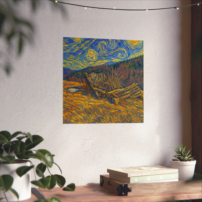 Matte Vertical Posters of Starry Night - Art Print for Home Decor, Wall Art, Gift for Art Lovers, Bacground for Celebrations