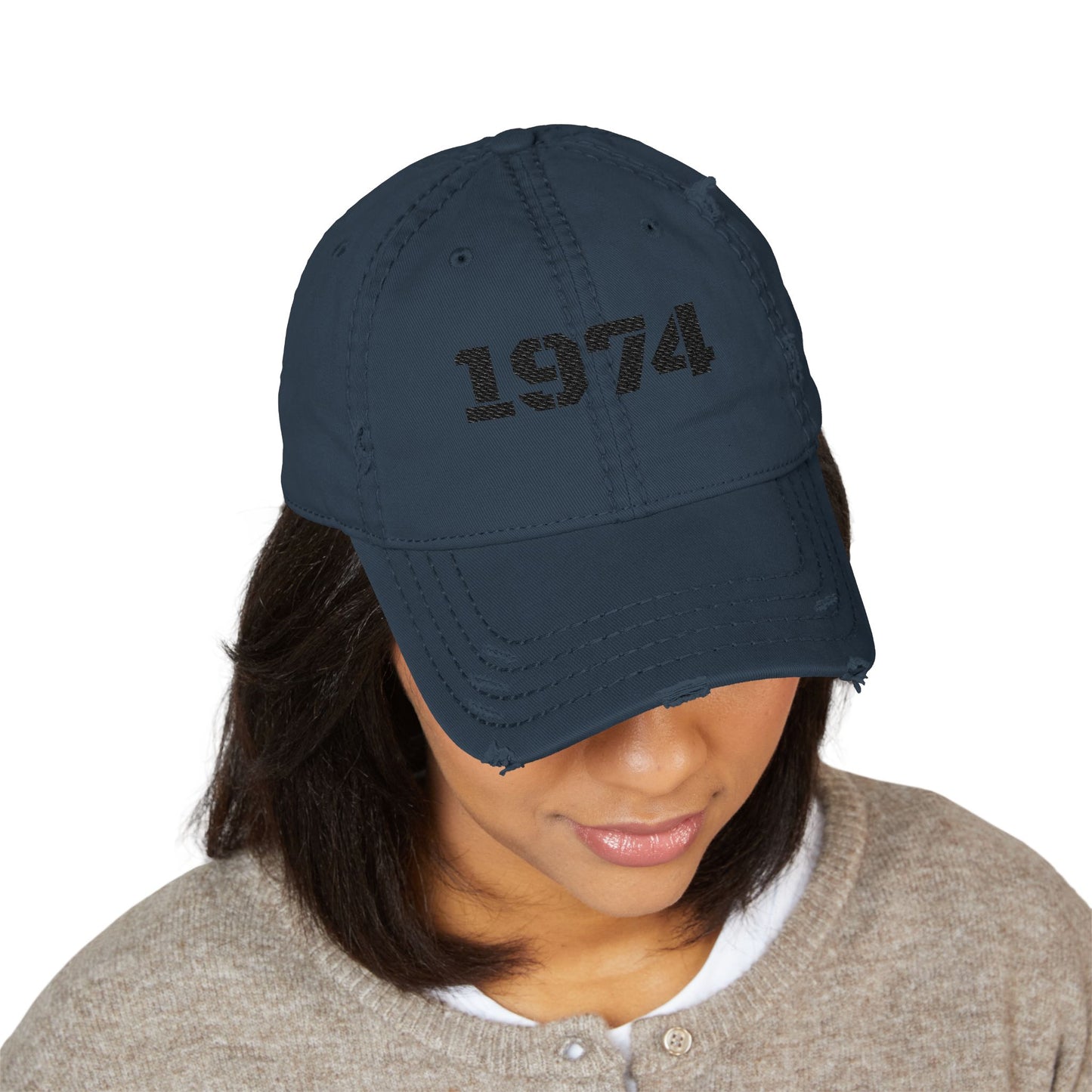 Distressed Dad Hat with Embroidered 1974, Vintage Cap for Dads, Casual Lifestyle Hat, Father's Day Gift, Birthday Gift for Men - product image
