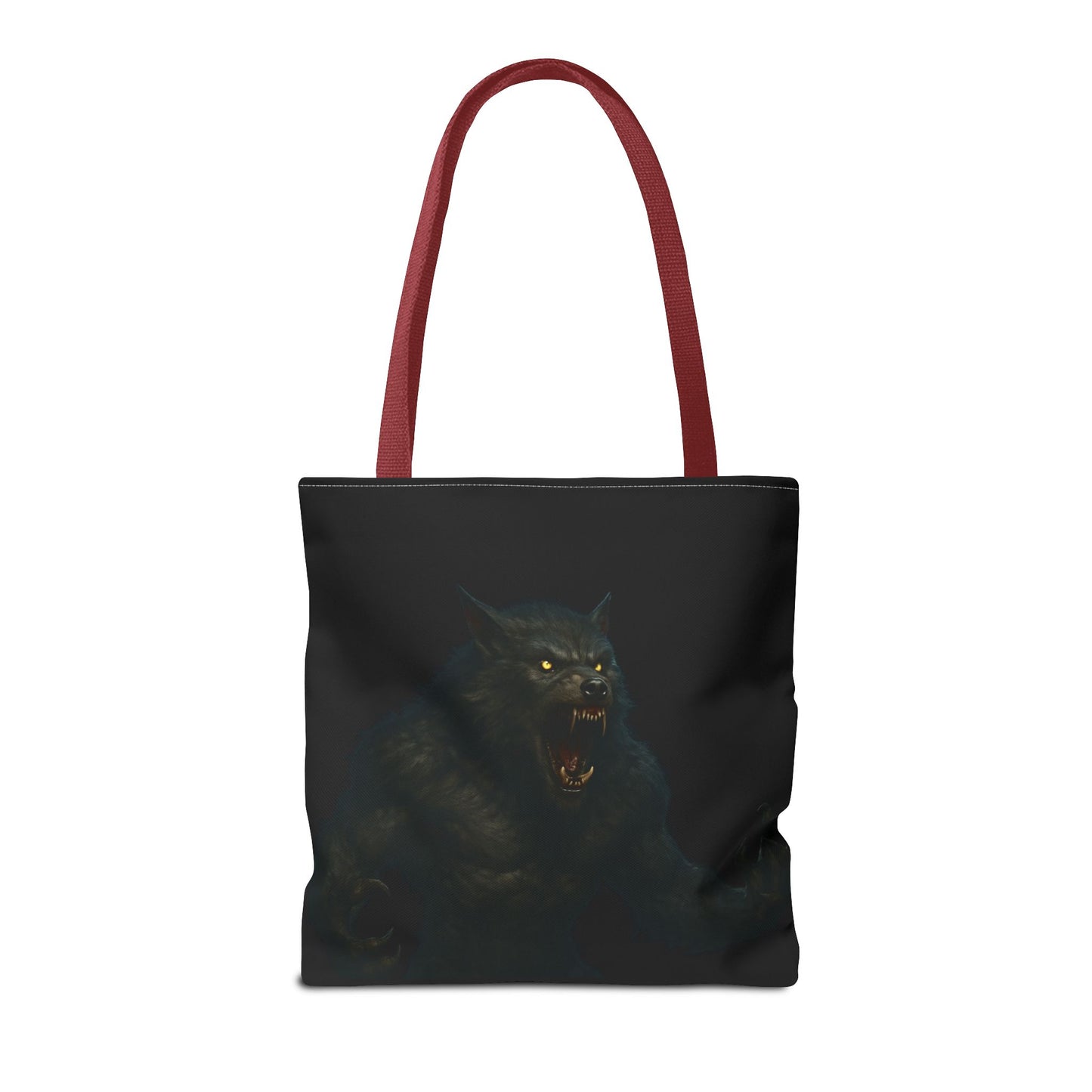 Fierce Werewolf Tote Bag, Halloween Accessories, Dark Art Tote, Animal Lover Gift, Geeky Shopping Bag