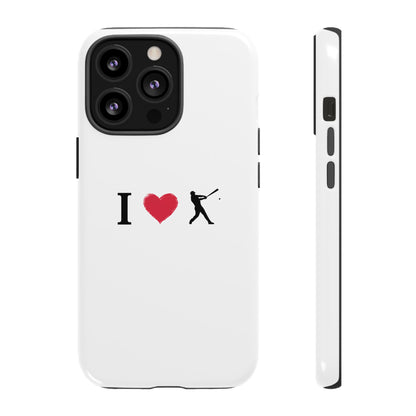 Baseball Love Phone Case, Tough Cases for Sports Lovers, i Heart Baseball Protection, Gift for Players, Cute Sports Case