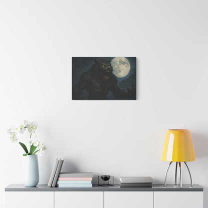 Werewolf Moon Canvas Art | Dark Fantasy Decor for Halloween, Gothic Home, Werewolf Lover Gift, Unique Wall Art, Spooky Decor