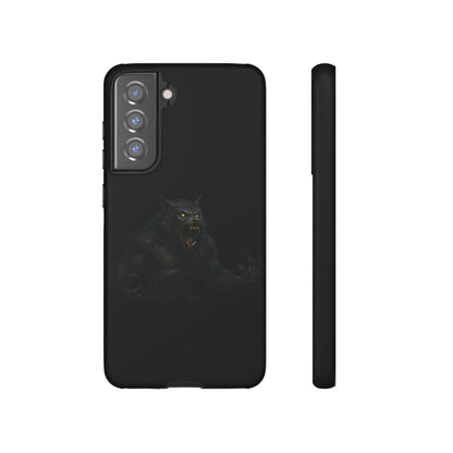 Werewolf Phone Case, Tough Cases, Black Panther Design, Gift for Animal Lovers, Phone Accessories, Fierce Phone Protection