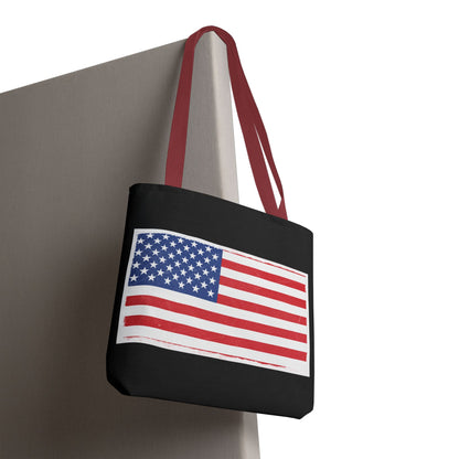 Patriotic Tote Bag, American Flag Carryall, Beach Bag, Reusable Shopping Tote, Independence Day Gift