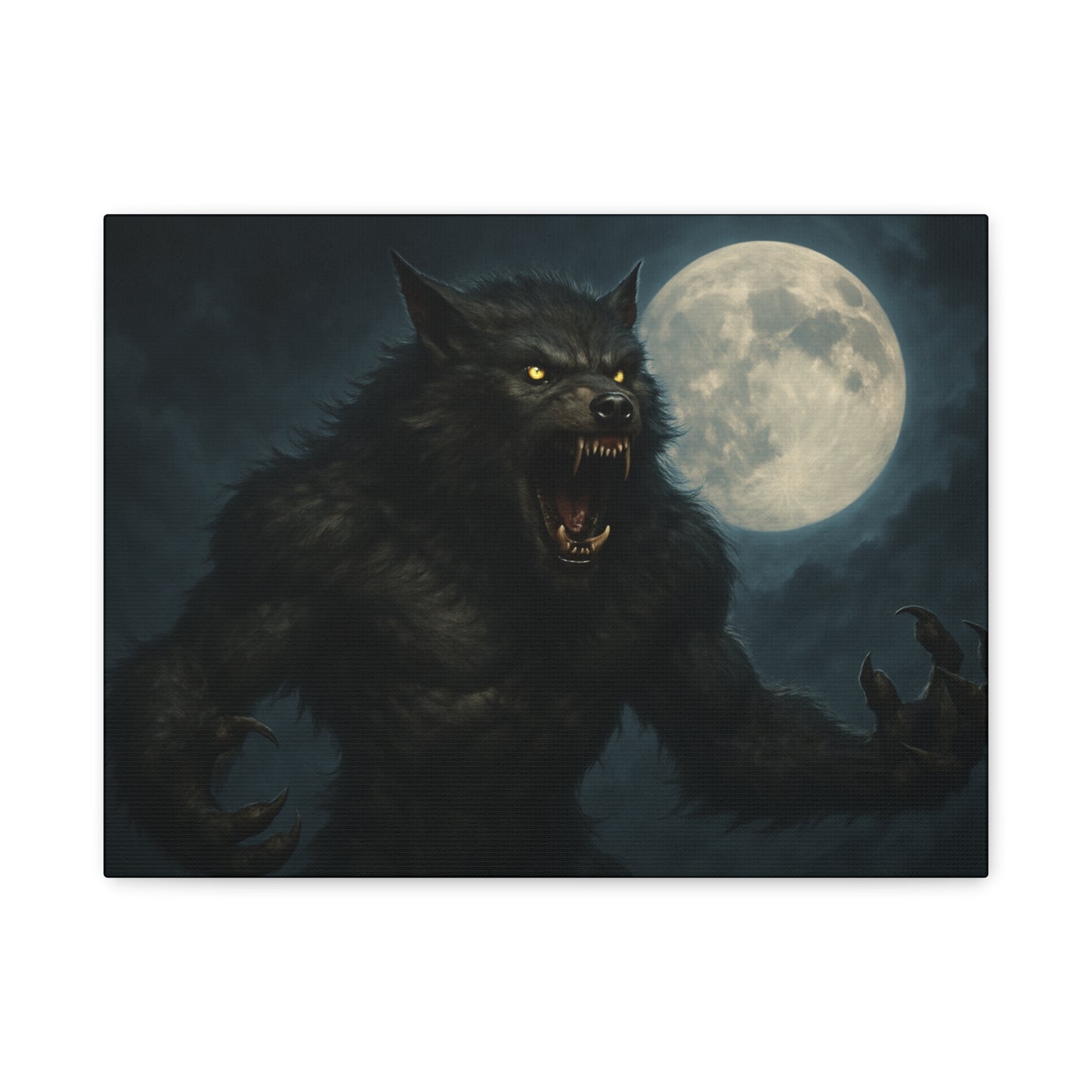 Werewolf Moon Canvas Art | Dark Fantasy Decor for Halloween, Gothic Home, Werewolf Lover Gift, Unique Wall Art, Spooky Decor
