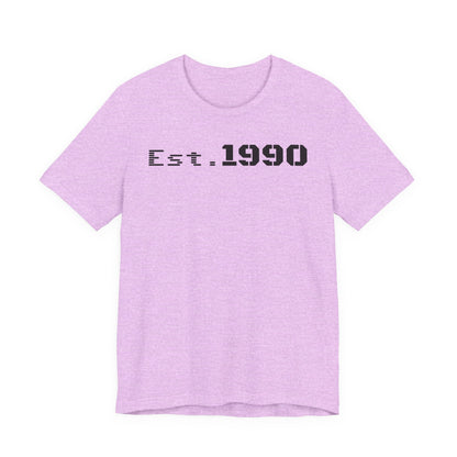 Unisex Est. 1990 Nostalgic Jersey Tee - Perfect Gift, Vintage Style, Retro Fashion, Birthday Celebration, Casual Wear