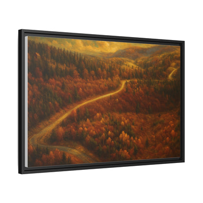 Autumn Landscape Framed Canvas Art, Cozy Home Decor, Warm Fall Vibes, Gift for Nature Lovers, Perfect for Thanksgiving