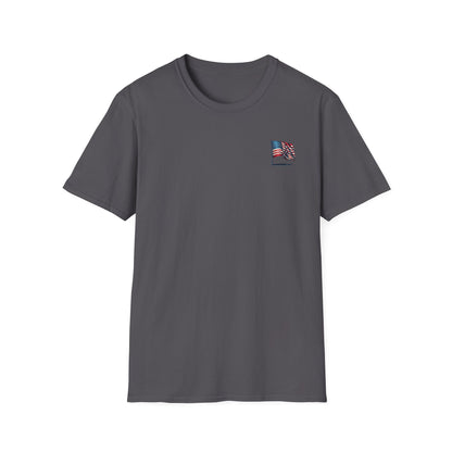 Patriotic Unisex Softstyle T-Shirt, American Flag Tee, USA Pride Shirt, Perfect for Independence Day, Casual Wear