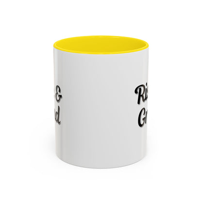 Rise & Grind Coffee Mug – Motivational Black Accent Mug for Daily Inspiration
