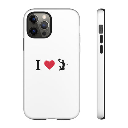 I Love Basketball Phone Case, Sporty Cell Cover, Basketball Gift for Players, Tough Cases, Love for Sports Accessories