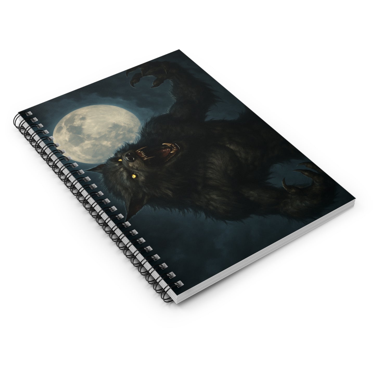 Nightmare Moon Werewolf Spiral Notebook - Perfect for Horror Lovers, Journaling, Gift for Halloween, Writing, School Supplies