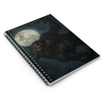 Nightmare Moon Werewolf Spiral Notebook - Perfect for Horror Lovers, Journaling, Gift for Halloween, Writing, School Supplies