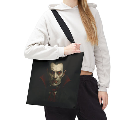 Vampire Haunted Tote Bag, Spooky Shopping Bag, Halloween Accessory, Gothic Style Handbag, Perfect for Halloween Parties, Unisex Tote