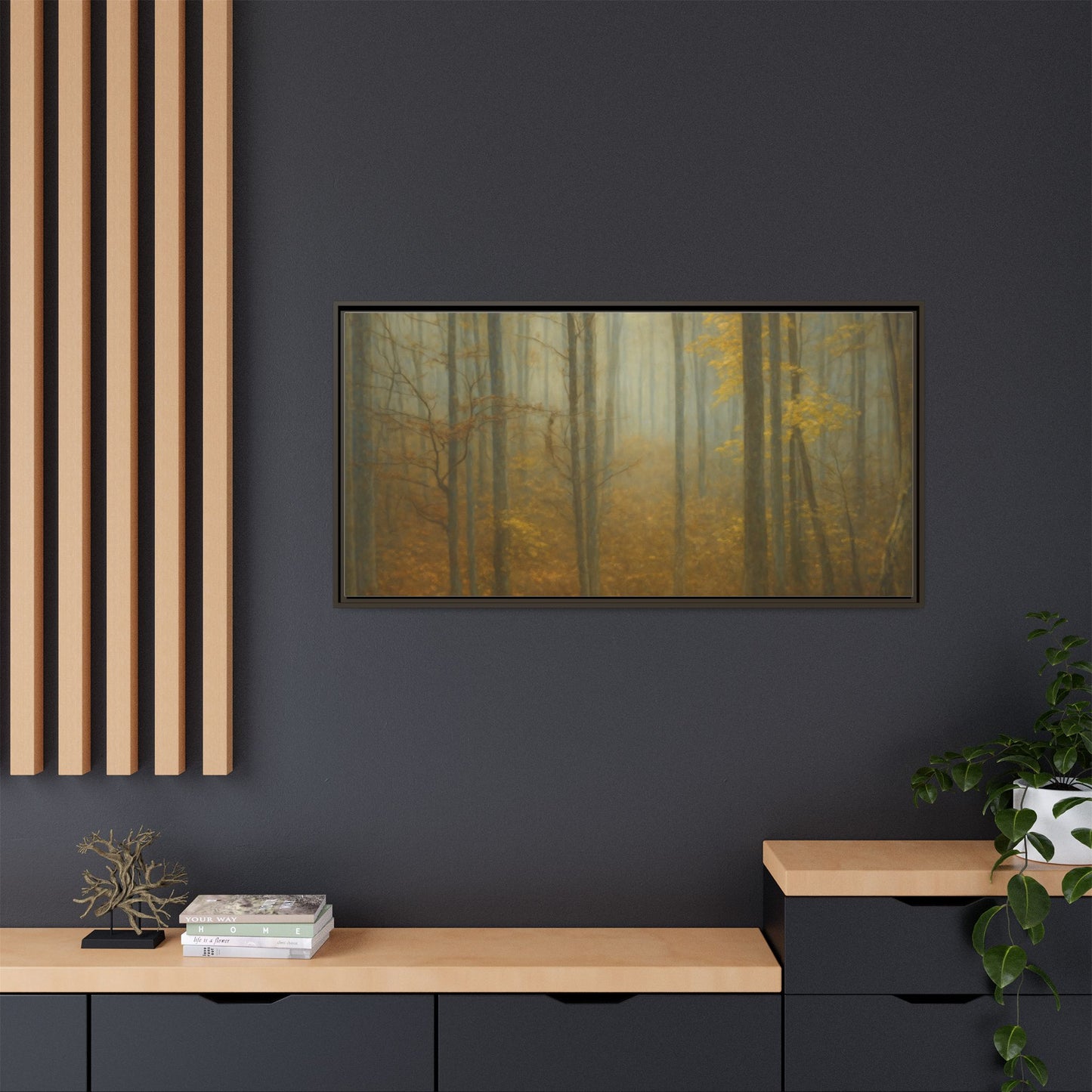 Framed Matte Canvas Art | Serenity in the Forest | Nature Wall Decor, Home Gallery, Cozy Living Room, Gift for Nature Lovers