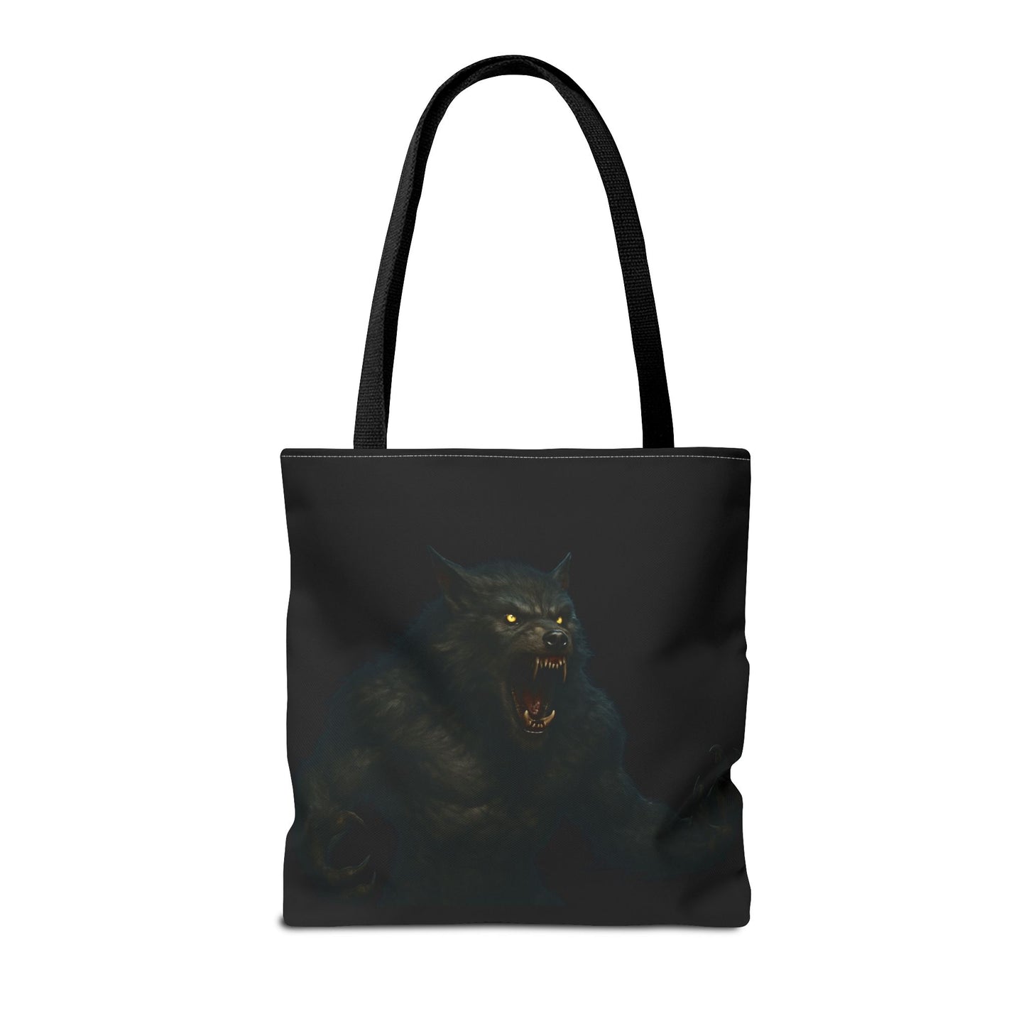 Fierce Werewolf Tote Bag, Halloween Accessories, Dark Art Tote, Animal Lover Gift, Geeky Shopping Bag