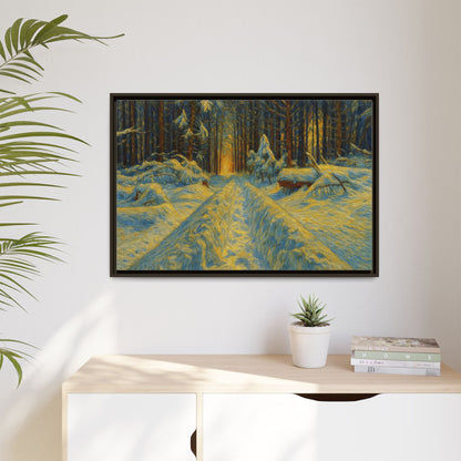 Canvas Art, Winter Landscape Wall Decor, Nature Lovers Gift, Seasonal Decor, Holiday Wall Art, Cozy Home Decoration, Framed Matte Canvas
