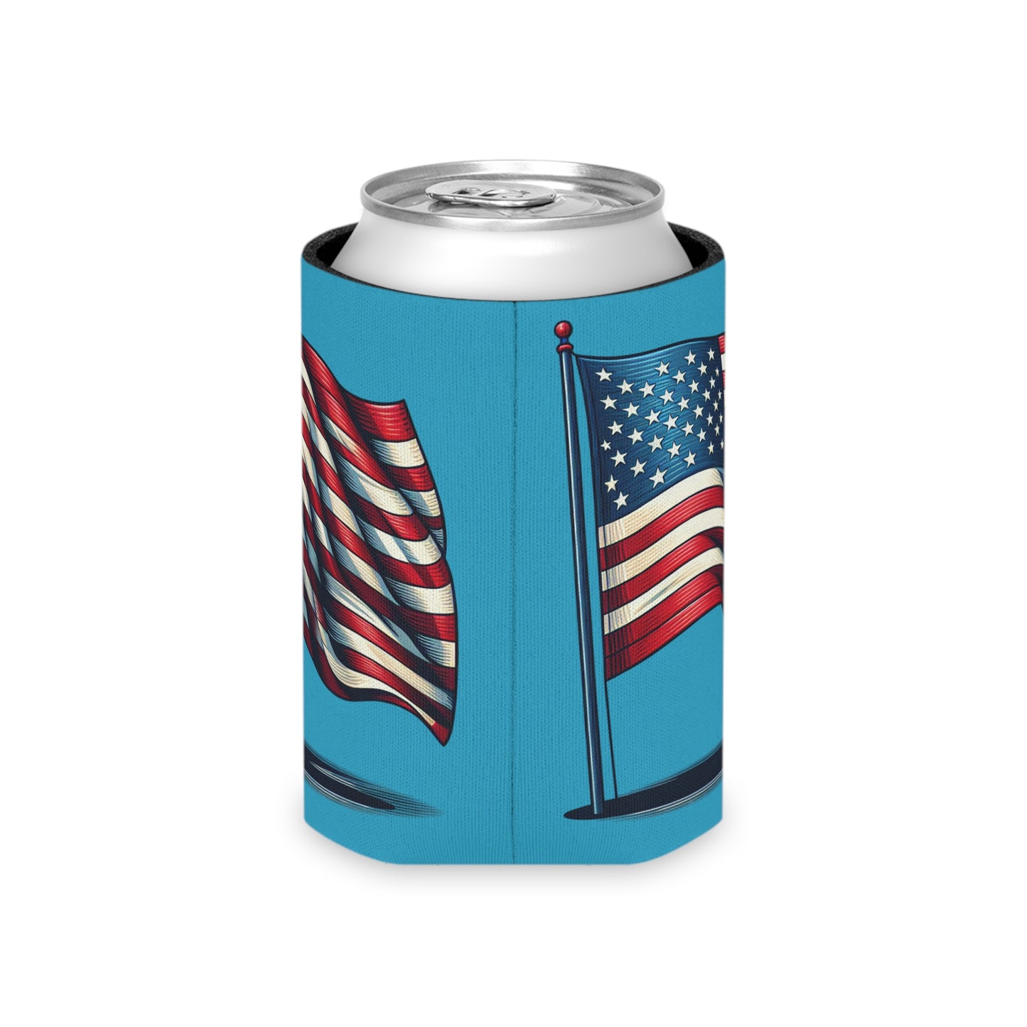 Patriotic Can Cooler, Summer BBQ Accessory, Independence Day Drink Holder, Americana Coaster, USA Party Favor