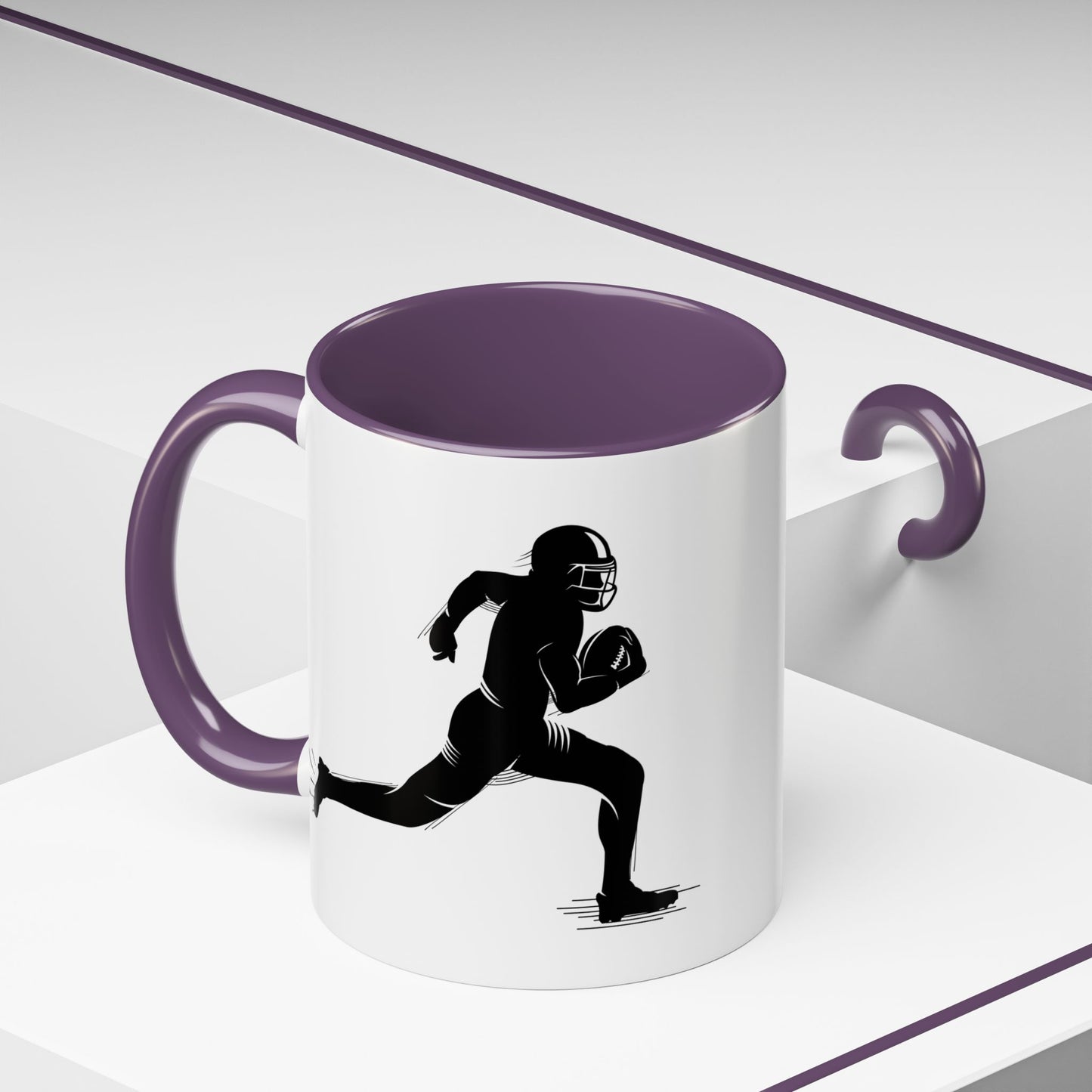 Football Player Themed Accent Coffee Mug, Sports Fan Gift, Unique Mug for Athletes, Coffee Lover, Game Day Essential