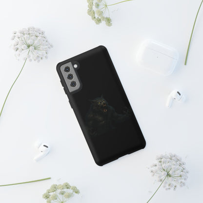 Werewolf Phone Case, Tough Cases, Black Panther Design, Gift for Animal Lovers, Phone Accessories, Fierce Phone Protection