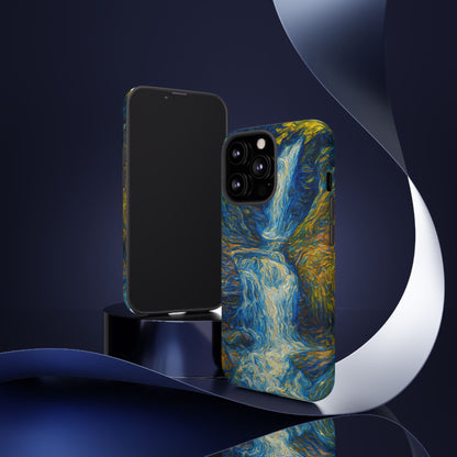 Artistic Phone Case - Waterfall Design, Unique Gift, Phone Accessory, Nature Lover, Original Artwork
