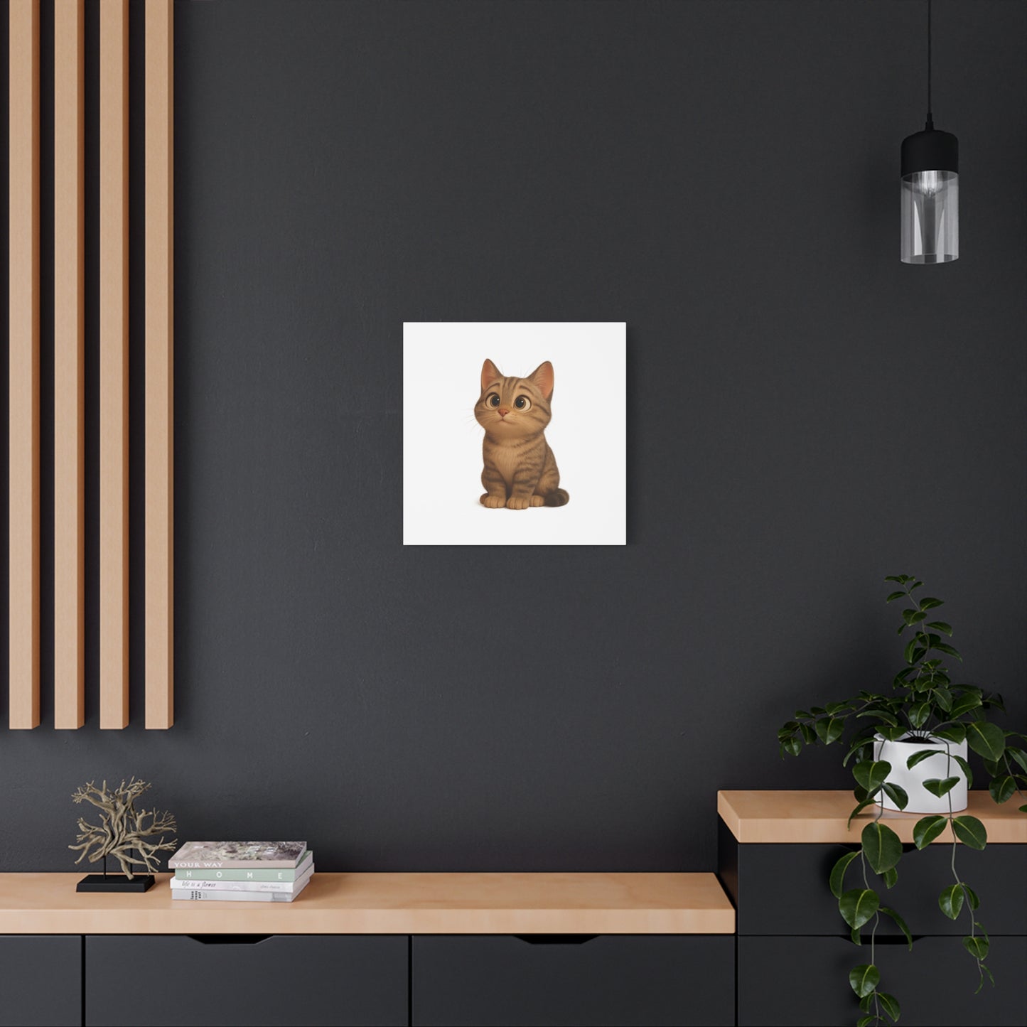 Adorable Cat Canvas Art, Cute Cat Wall Decor, Pet Lover Gift, Nursery Wall Art, Animal Print, Modern Home Decor
