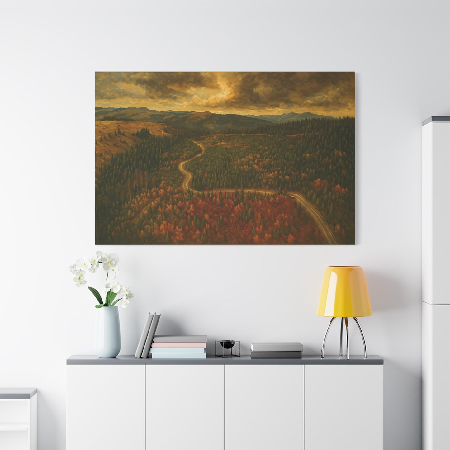 Stretched Canvas Art, Scenic Landscape Wall Decor, Nature Painting for Home, Rustic Room Accent, Gift for Nature Lovers