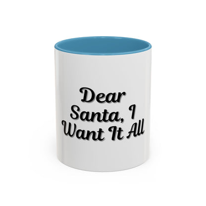 Dear Santa Accent Coffee Mug - Fun Holiday Mug for Christmas Enthusiasts
