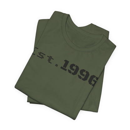 Unisex Jersey Tee - 'Est. 1996' Graphic Shirt, Birthday Gift, Casual Wear, Vintage Style, Retro Fashion, Gift for Him/Her