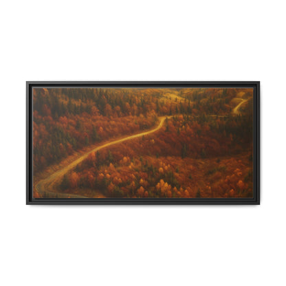 Autumn Landscape Framed Canvas Art, Cozy Home Decor, Warm Fall Vibes, Gift for Nature Lovers, Perfect for Thanksgiving