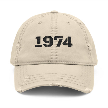 Distressed Dad Hat with Embroidered 1974, Vintage Cap for Dads, Casual Lifestyle Hat, Father's Day Gift, Birthday Gift for Men