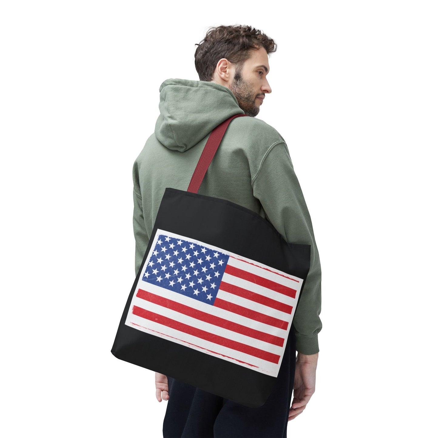 Patriotic Tote Bag, American Flag Carryall, Beach Bag, Reusable Shopping Tote, Independence Day Gift