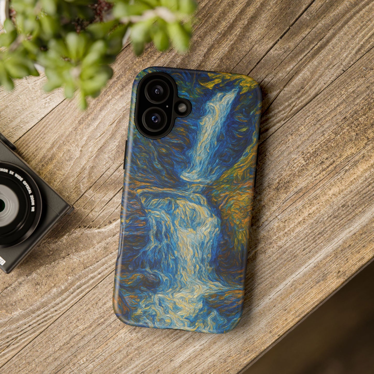 Artistic Phone Case - Waterfall Design, Unique Gift, Phone Accessory, Nature Lover, Original Artwork