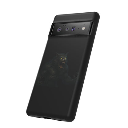 Werewolf Phone Case, Tough Cases, Black Panther Design, Gift for Animal Lovers, Phone Accessories, Fierce Phone Protection
