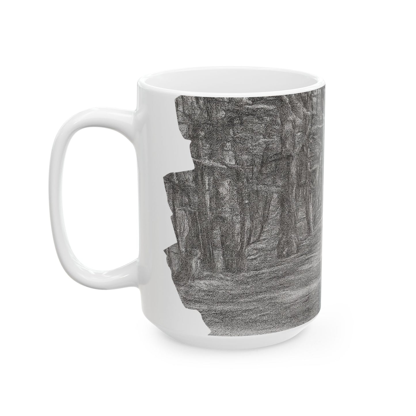 Nature-Inspired Abstract Ceramic Mug | Forest Path Design | Cozy Gift for Coffee Lovers | Home Decor | Nature Lover's Mug