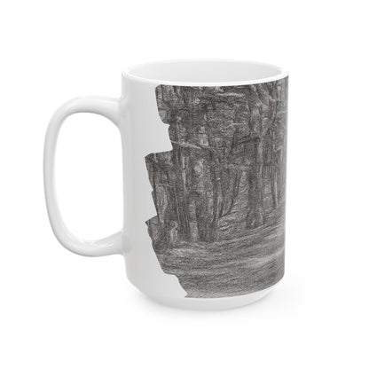 Nature-Inspired Abstract Ceramic Mug | Forest Path Design | Cozy Gift for Coffee Lovers | Home Decor | Nature Lover's Mug