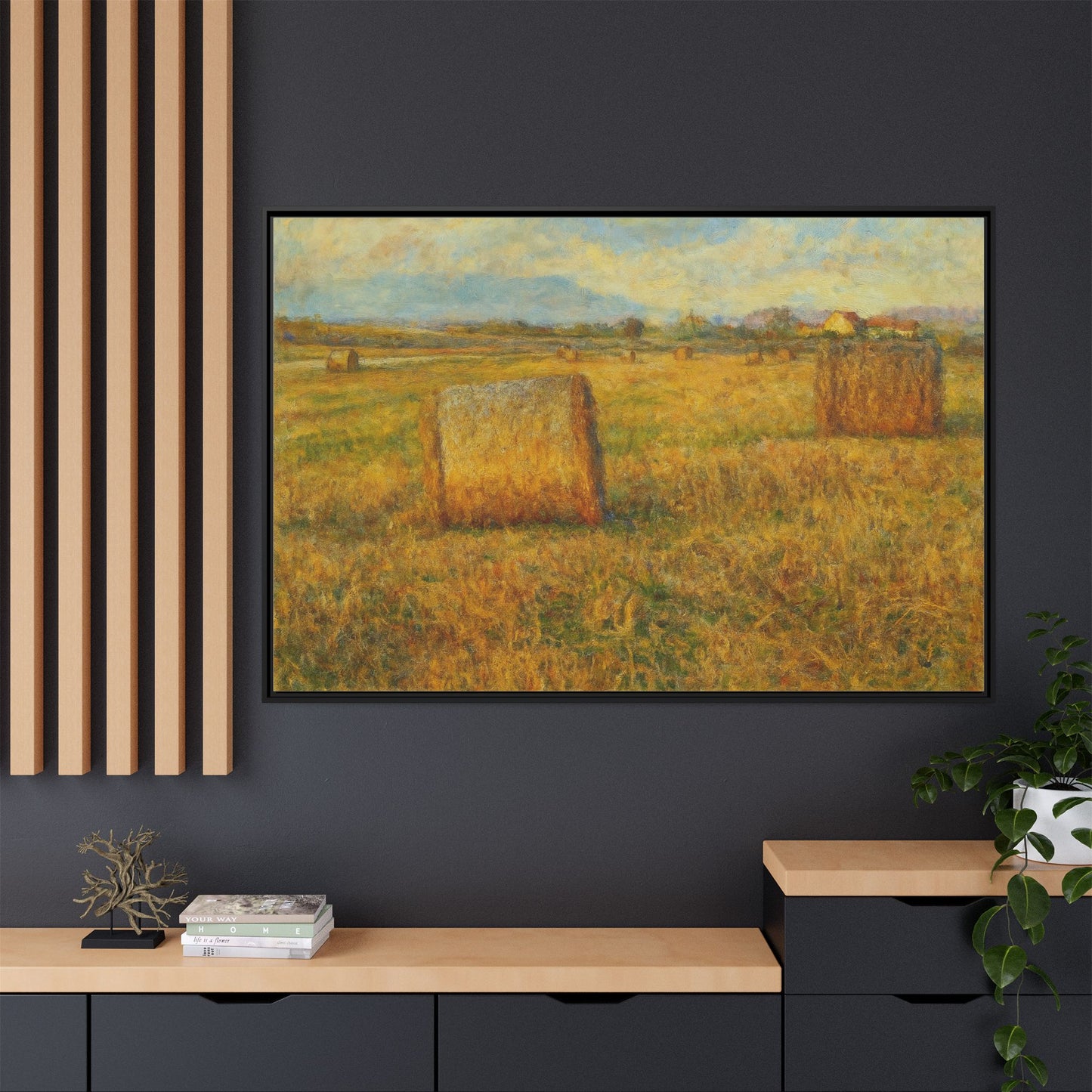 Framed Matte Canvas Wall Art - Rustic Farm Landscape, Country Decor, Home Gallery, Gift for Nature Lovers, Housewarming Decor