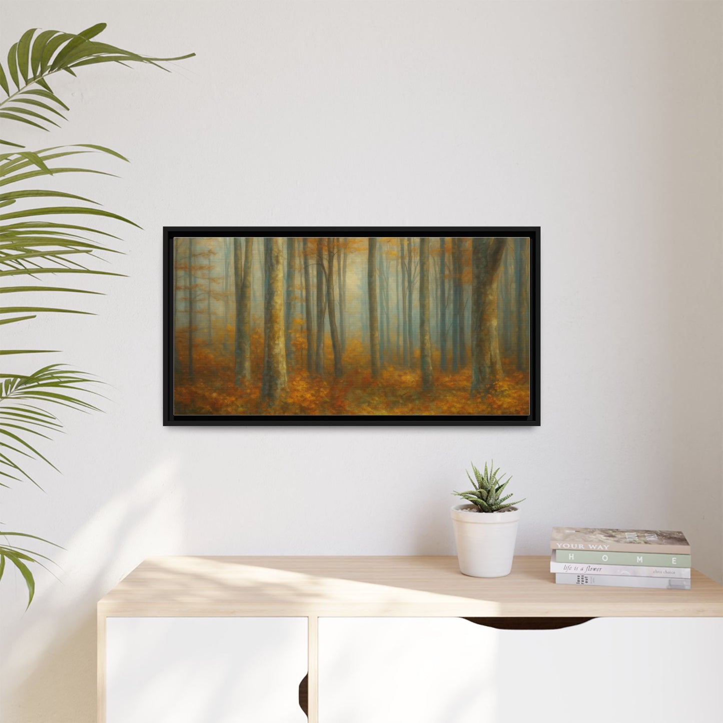 Autumn Forest Canvas Art, Framed Wall Decor, Rustic Home Decor, Nature Artwork, Gift for Nature Lovers
