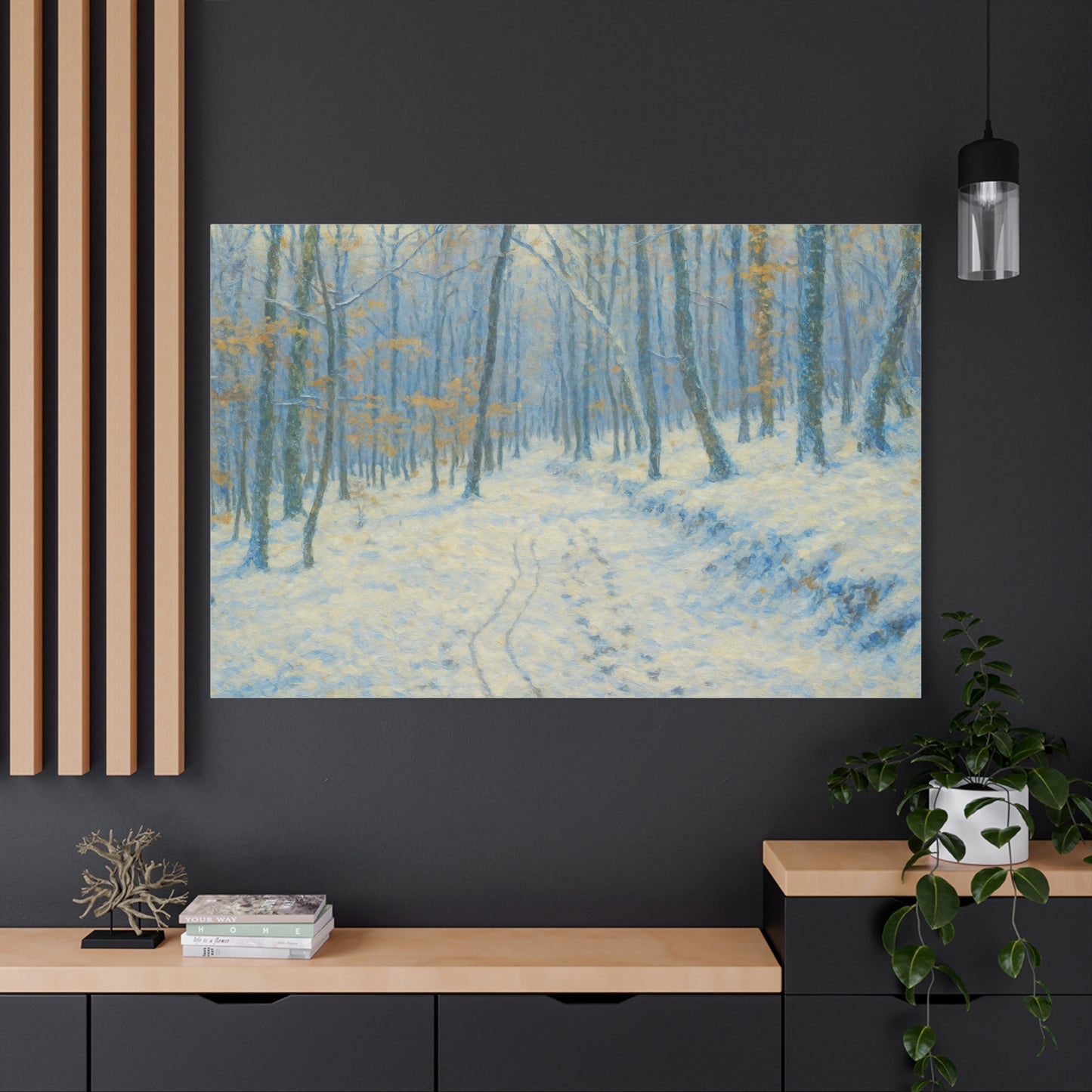 Winter Wonderland Canvas Art, Stretched Canvas Wall Decor, Home Decor, Art for Living Room, Gift for Nature Lovers, Cozy Winter Vibes