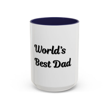 World's Best Dad Accent Coffee Mug - Perfect Gift for Father's Day