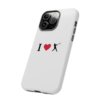 Baseball Love Phone Case, Tough Cases for Sports Lovers, i Heart Baseball Protection, Gift for Players, Cute Sports Case
