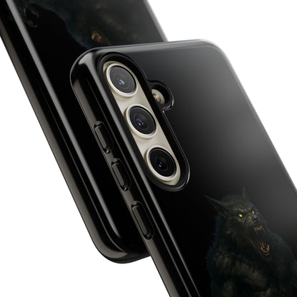 Werewolf Phone Case, Tough Cases, Black Panther Design, Gift for Animal Lovers, Phone Accessories, Fierce Phone Protection