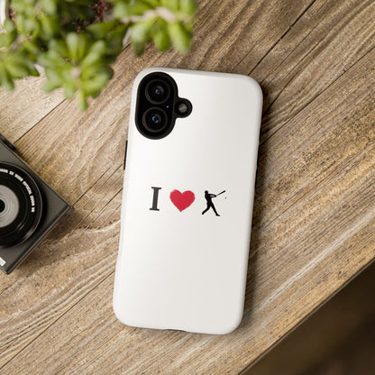 Baseball Love Phone Case, Tough Cases for Sports Lovers, i Heart Baseball Protection, Gift for Players, Cute Sports Case
